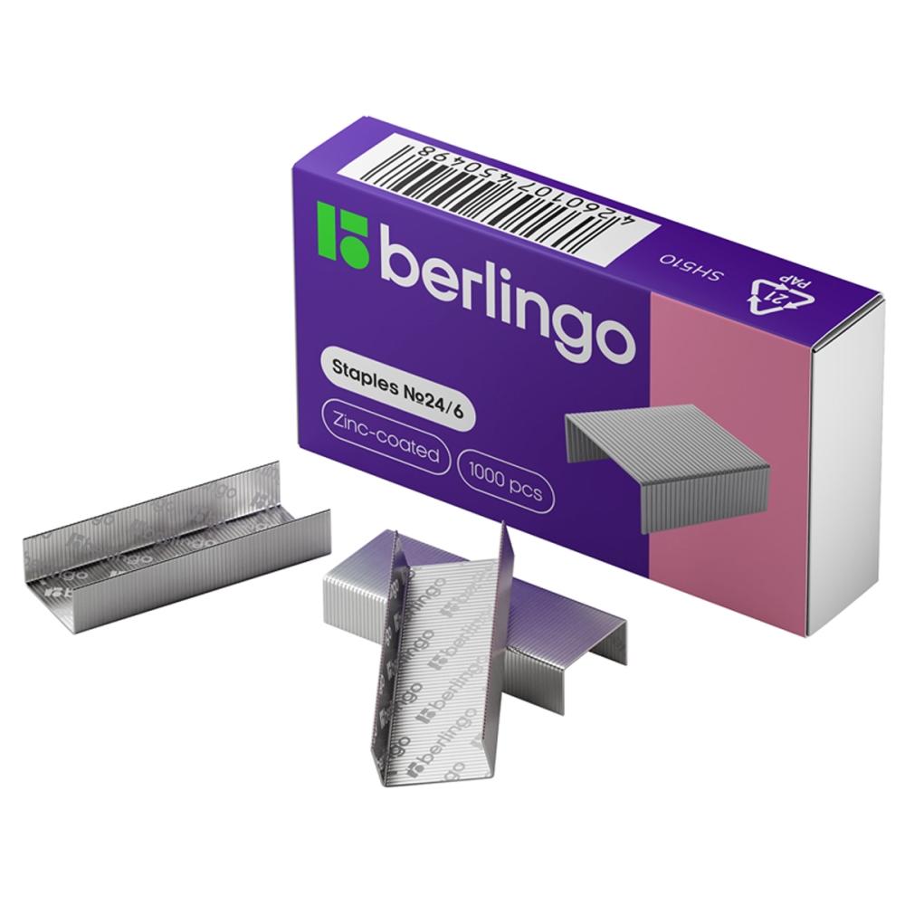 Скобы для степлера Berlingo,  оцинкованные