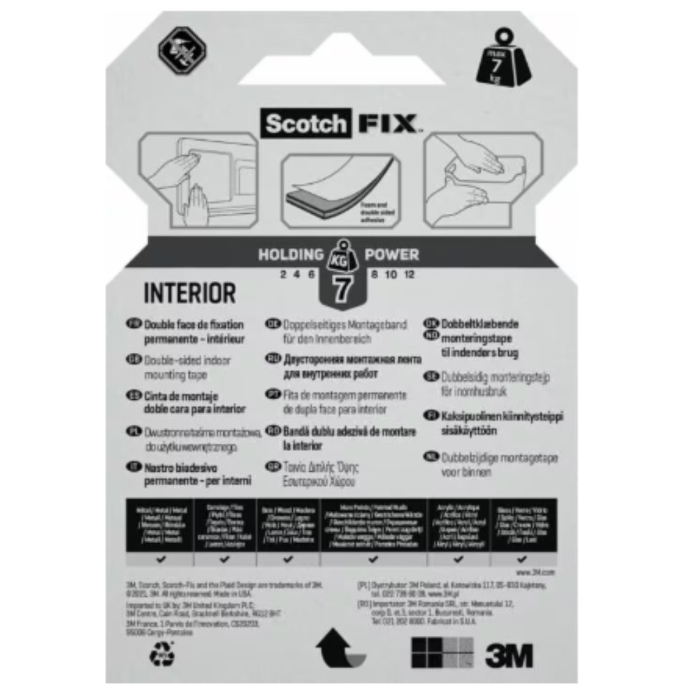 Клейкая лента монтажная для внутренних работ 3М 