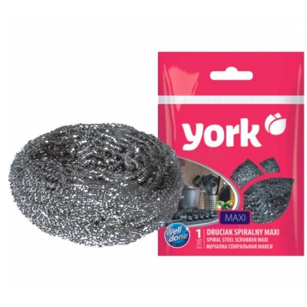 Губка для посуды металлическая МАКСИ спиральная d=8см 1шт/упак