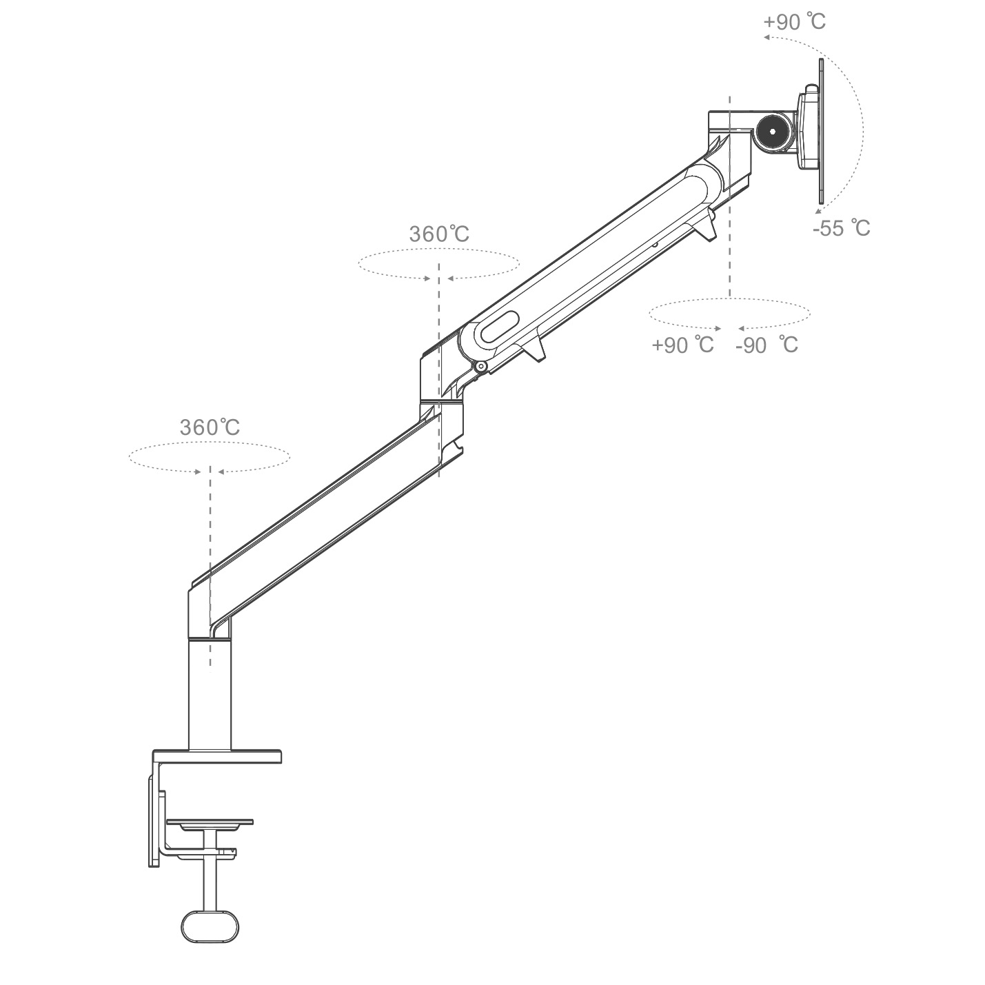 Кронштейн для монитора AK-MA02S, черный
