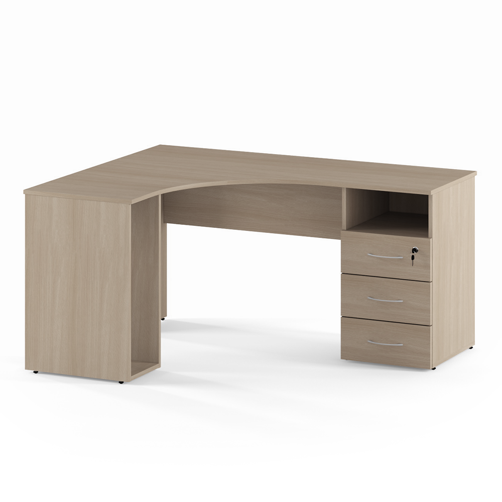 Коллекция Столица Стол письменный угловой С-085/1 левый, 1500х1200/500х750, 18 мм, дуб сонома