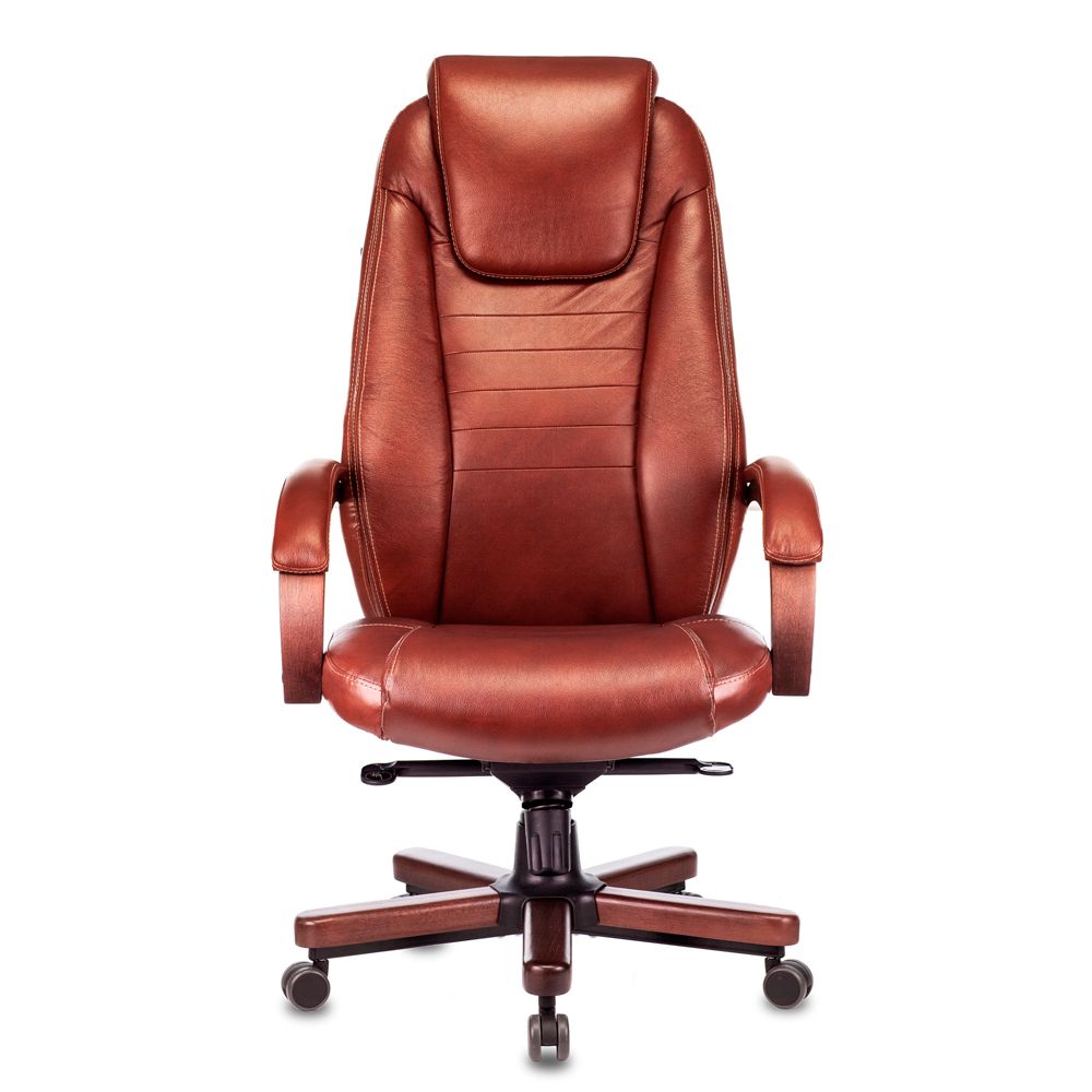 Кресло д/руководителя Бюрократ T-9923WALNUT светло-коричневый Leather Eichel кожа крестовина металл/дерево