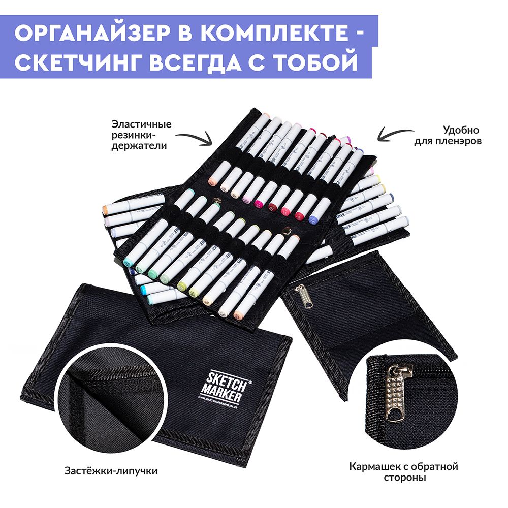 Набор маркеров перманентных двусторонних 