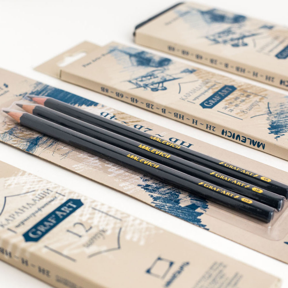 Набор чернографитных карандашей Малевичъ 