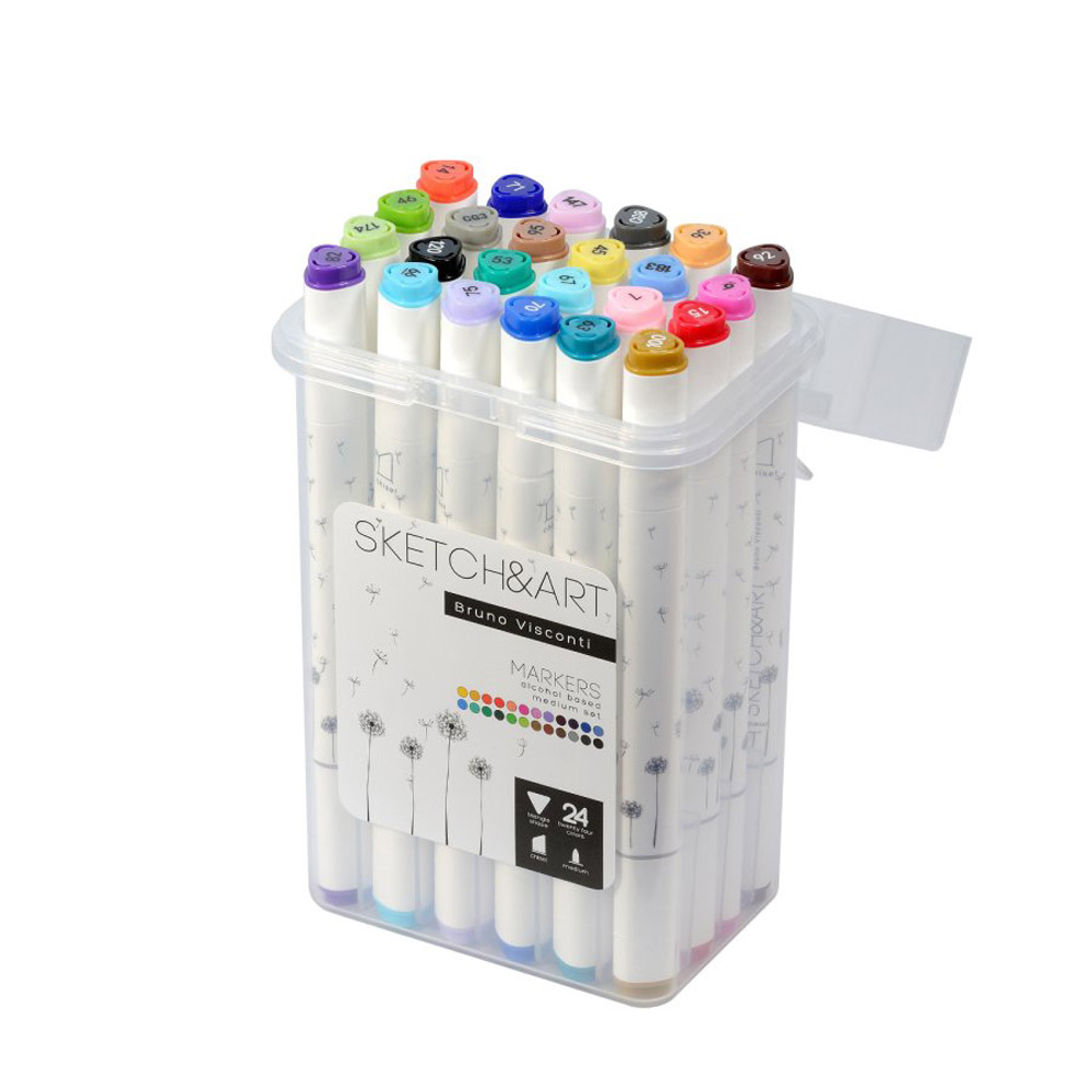 Набор двусторонних маркеров для скетчинга 