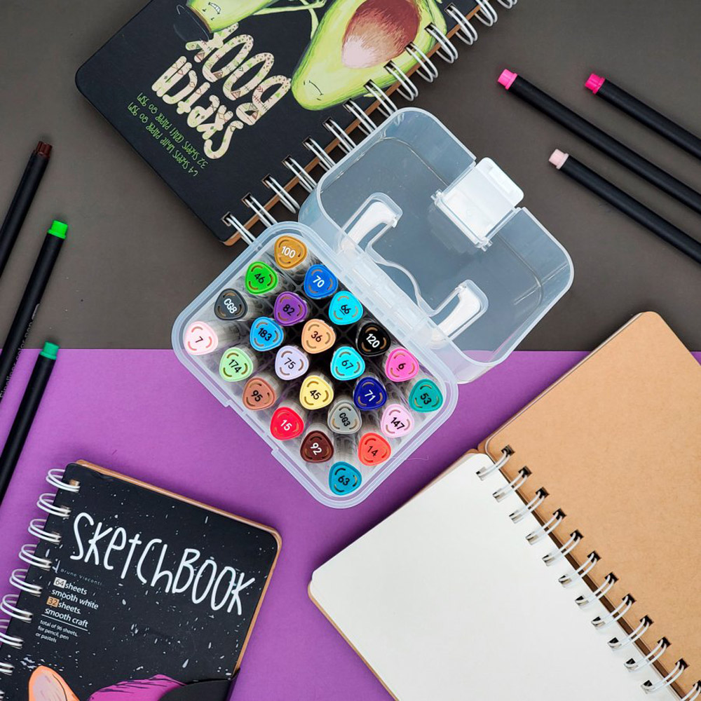 Набор двусторонних маркеров для скетчинга 