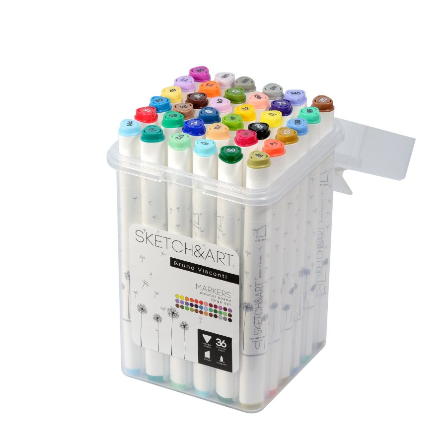 Набор двусторонних маркеров для скетчинга 