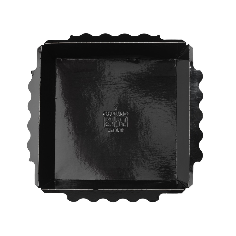 Контейнер бумажный для салата с крышкой, 900 мл, 200 шт/упак, крафт, черное дно