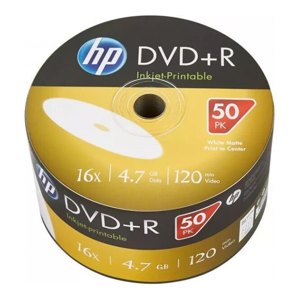 Диск HP DVD+R, 4.7 Гб, 16х, 50 шт, Printable