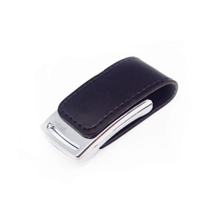 USB Flash 2.0 32 Gb VDL-014, метал, кож.зам., черный