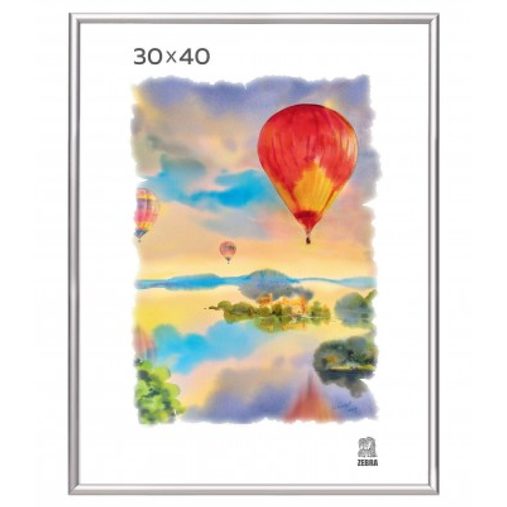 Фоторамка Zebra, 30*40 мм, со стеклом, серебристый