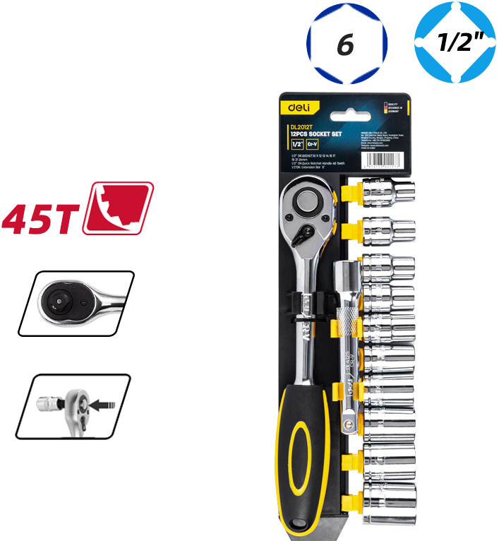 Набор торцевых ключей Deli 