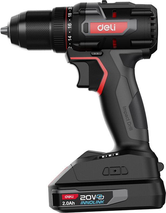Аккумуляторная дрель-шуруповерт Deli RS EDE-DZ20-2D2 20 В, 70 Нм, 2 АКБ, 2 Ач, сумка