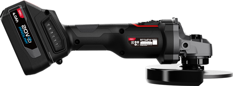 Угловая шлифмашина Deli RS EDE-JM20-2D4 20 В, 125 мм, 2 АКБ, 4 Ач, сумка