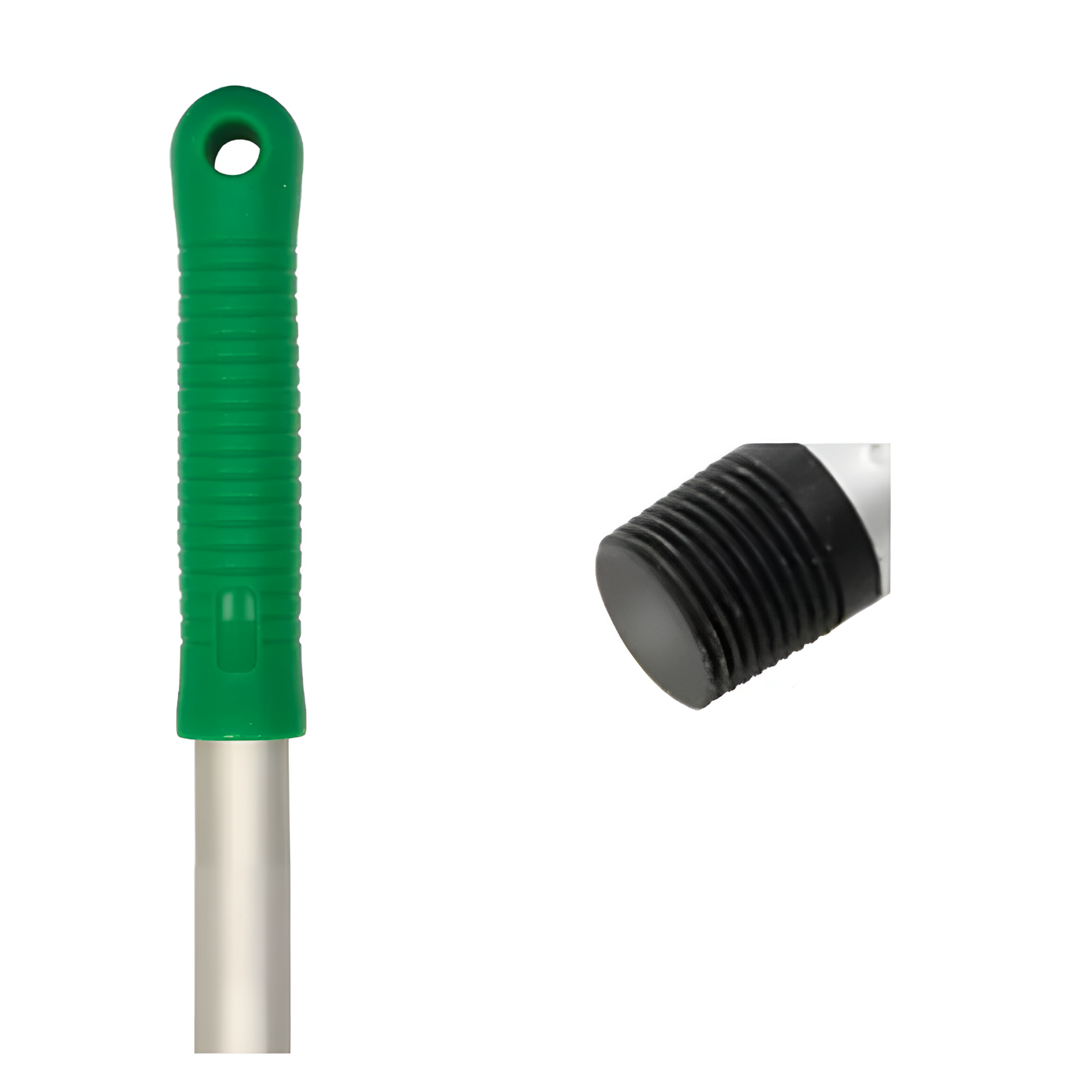 Ручка для МОПа алюминиевая с резьбой, 130см, d=22мм, зеленый