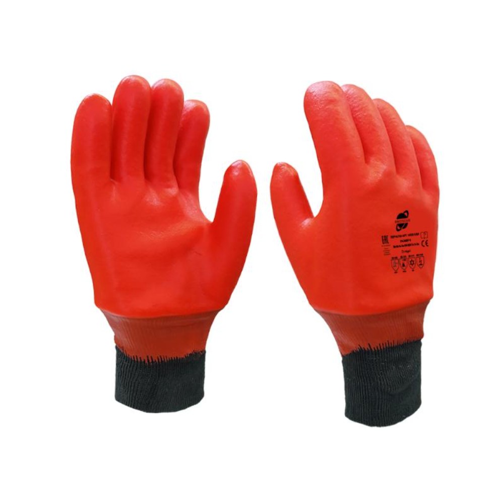 Перчатки трикотажные нефтеморозостойкие Arcticus, манжет резинка, р-р 10, оранжевый