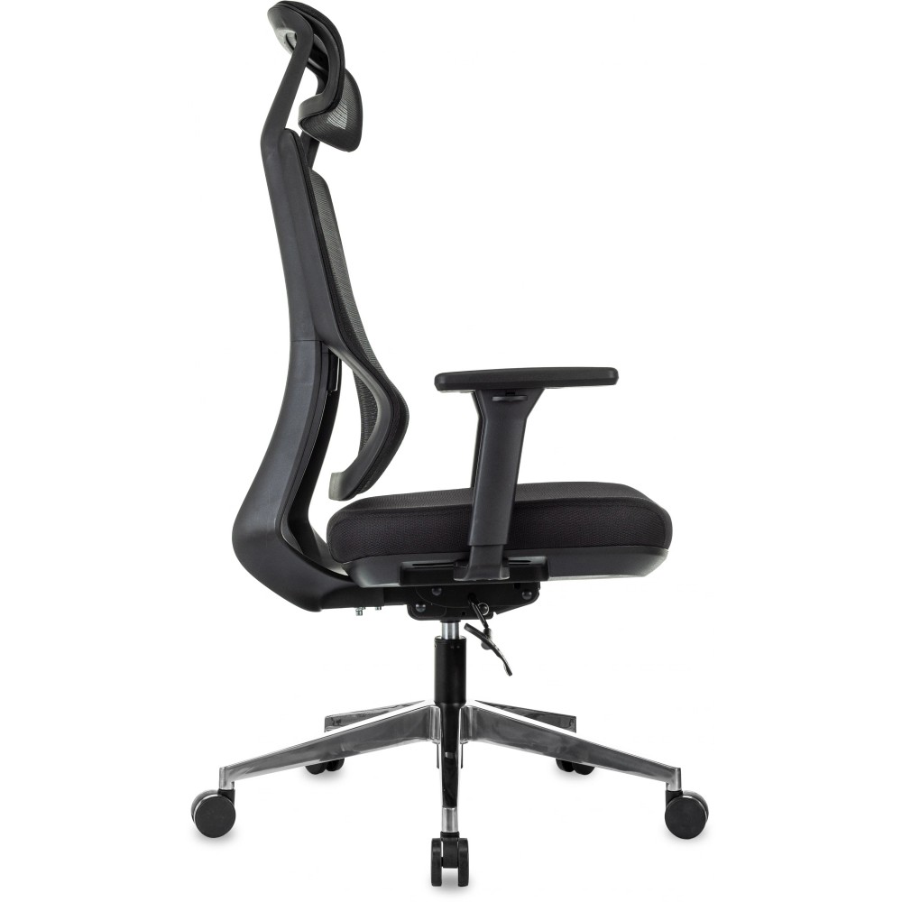 Кресло для руководителя Бюрократ MC-412N-H сетка, ткань, черный, крестов. хром, с подголов.