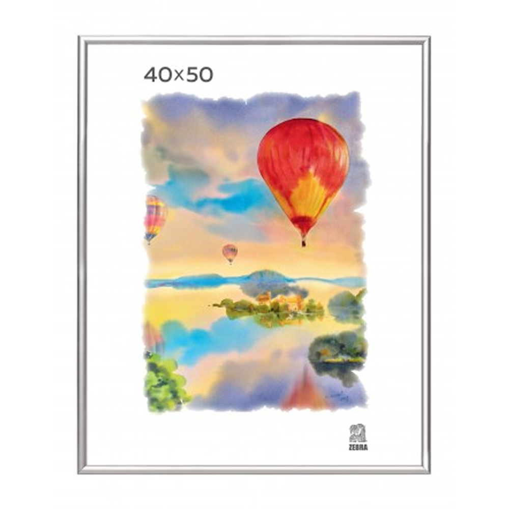 Фоторамка Zebra, 40х50 см, алюминий, со стеклом, серебристый