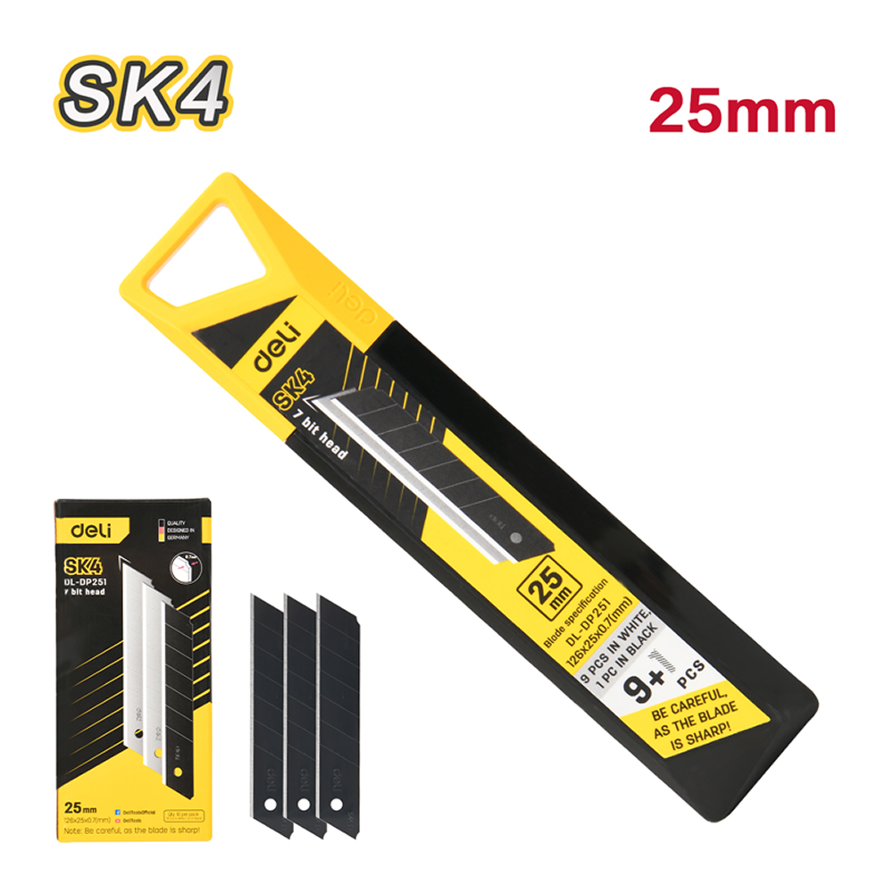Лезвие для строительного ножа Deli EDL-DP251, 25 мм, 10 шт.