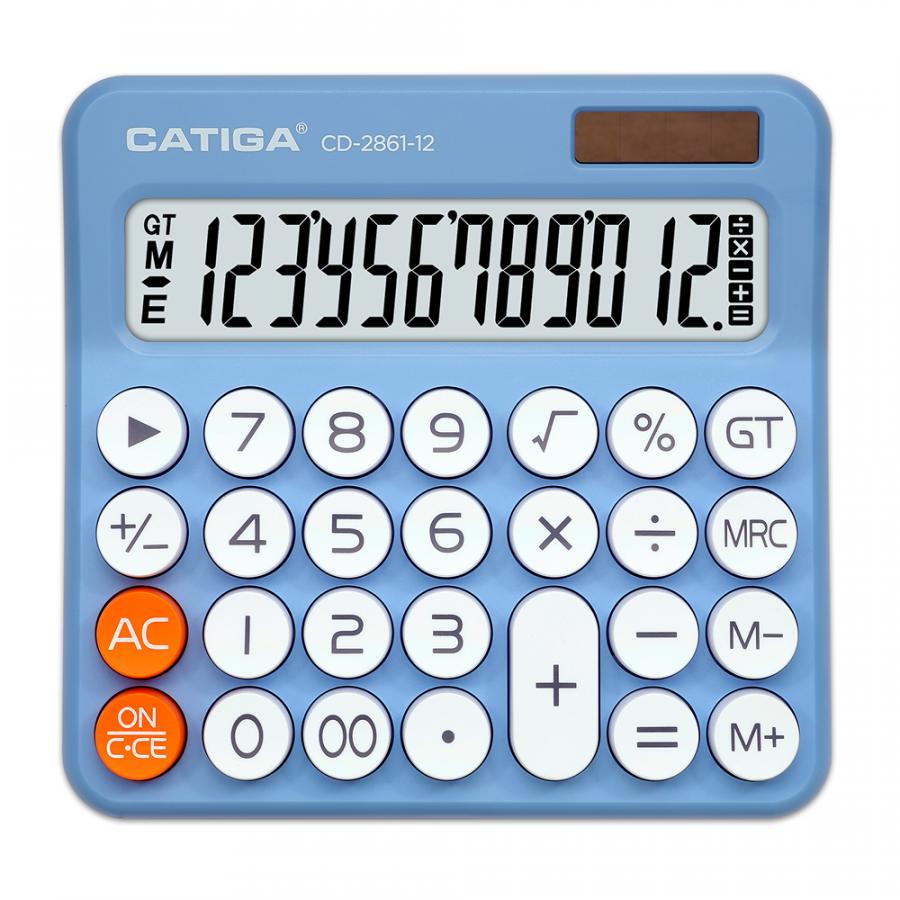 Калькулятор настольный CD-2861-12 Catiga, 12-разрядный, пластик, голубой