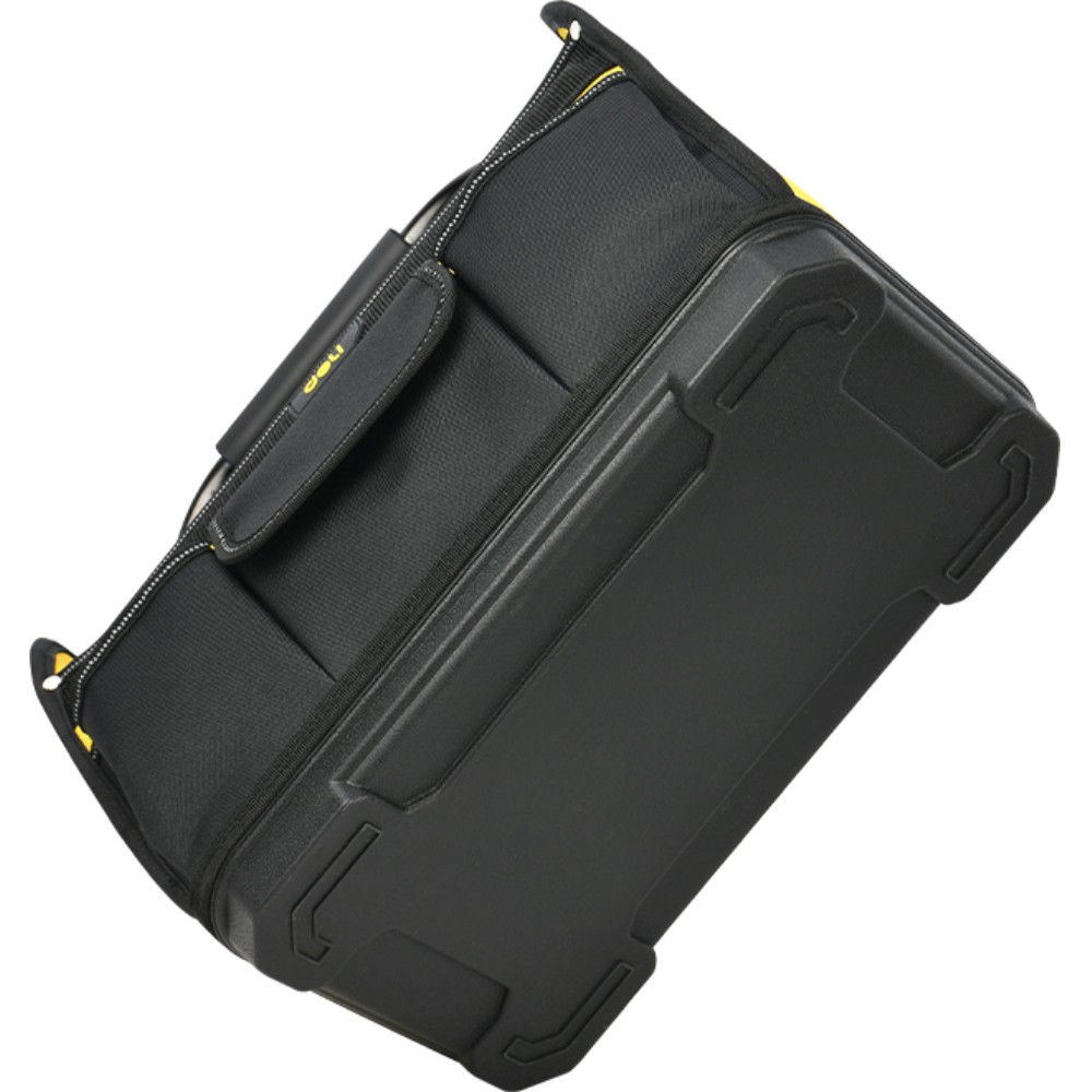 Сумка для инструментов Deli YS EDL586111, 420х210х380 мм, открытая, ткань Oxford, черный, желтый