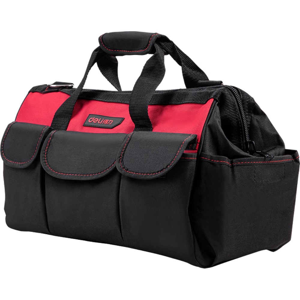 Сумка для инструментов Deli RS DL5862, 400х180х280 мм, ткань Oxford, черный, красный