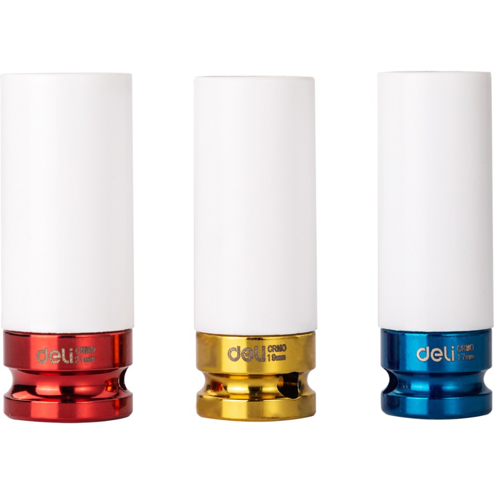 Набор головок торцевых ударных Deli YS EDL2003Q, 17/19/21 мм, 1/2