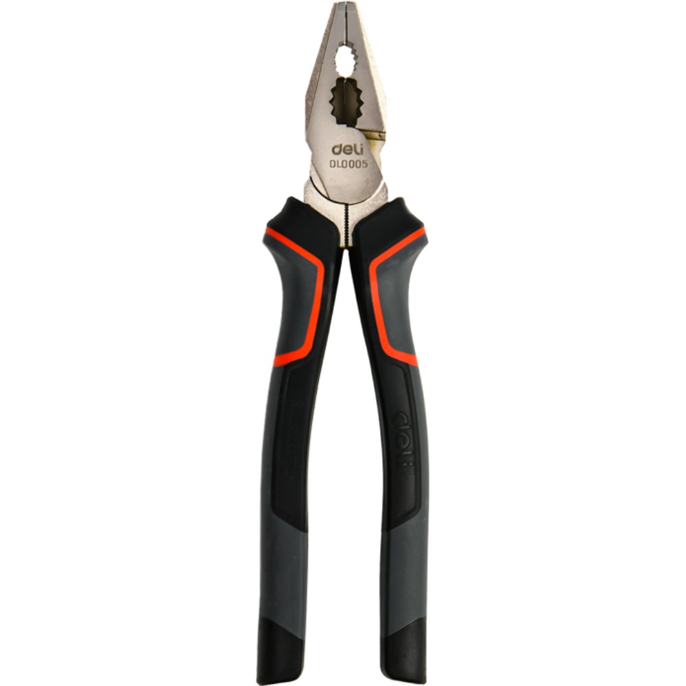 Плоскогубцы Deli RS EDL0005, 200 мм, усиленные., комбинированные, красный, черный