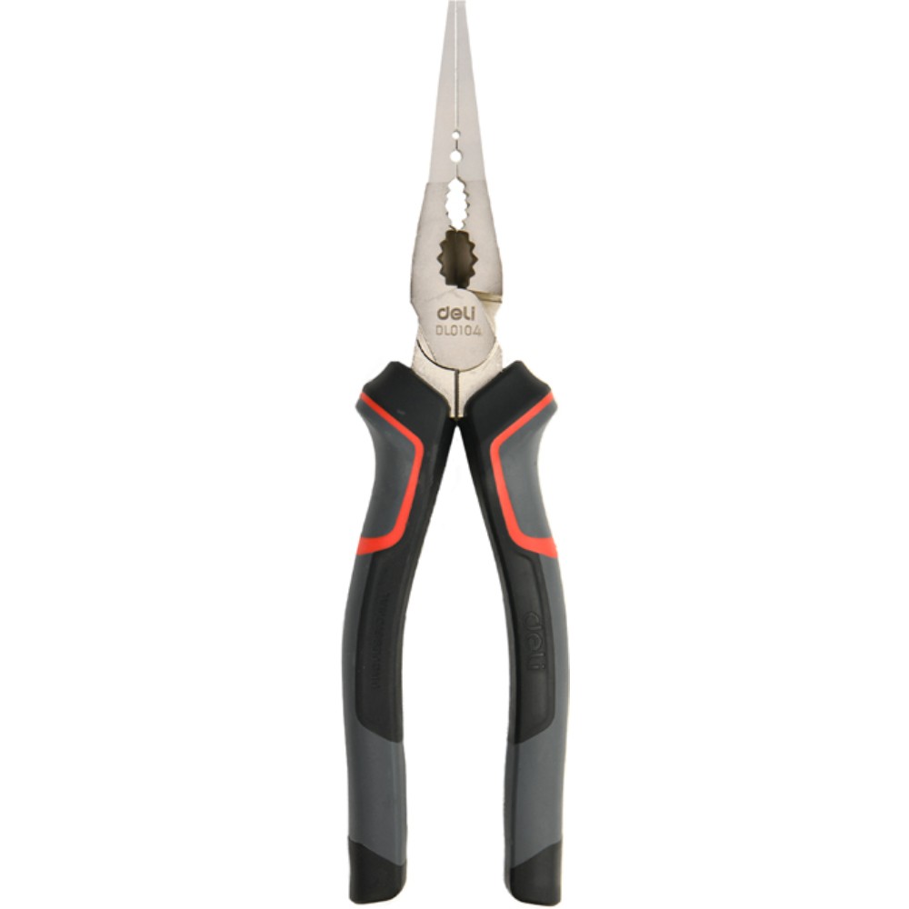 Длинногубцы Deli RS EDL0104, 200 мм, черный, красный