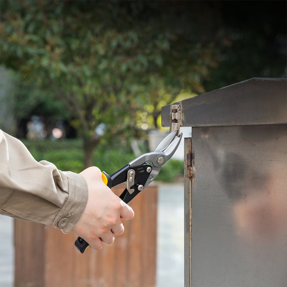 Ножницы по металлу Deli YS EDL20031, 250 мм, левый рез, черный, желтый