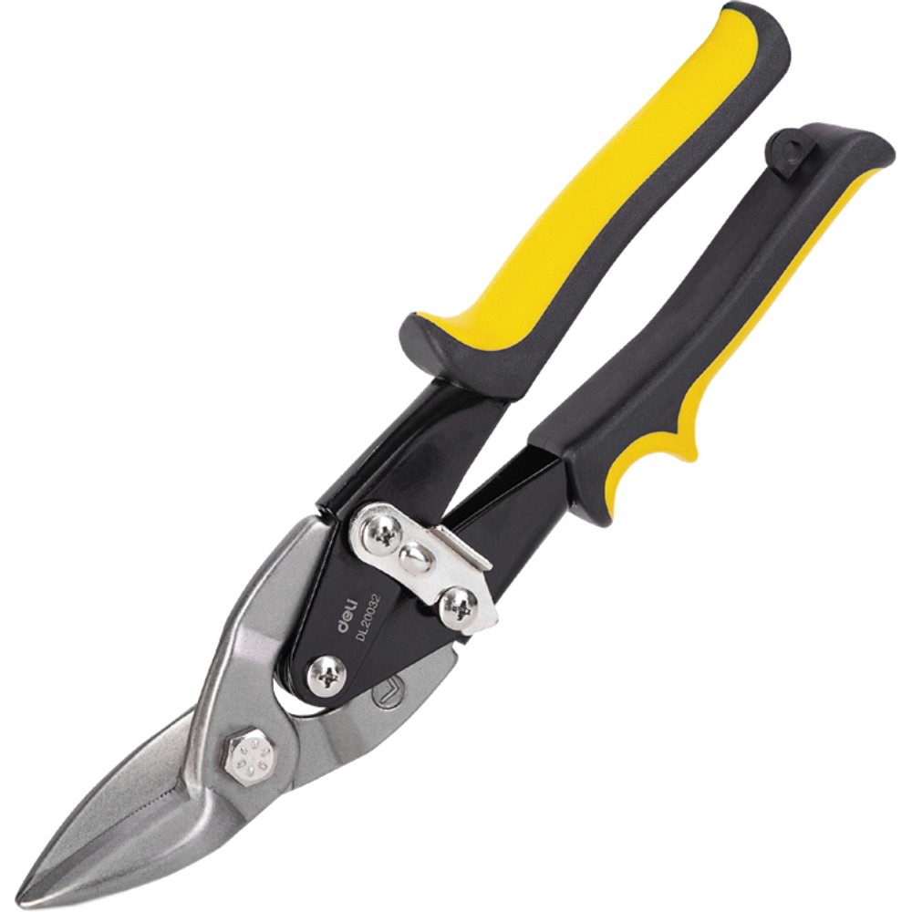 Ножницы по металлу Deli YS EDL20032, 250 мм, правый рез, черный, желтый