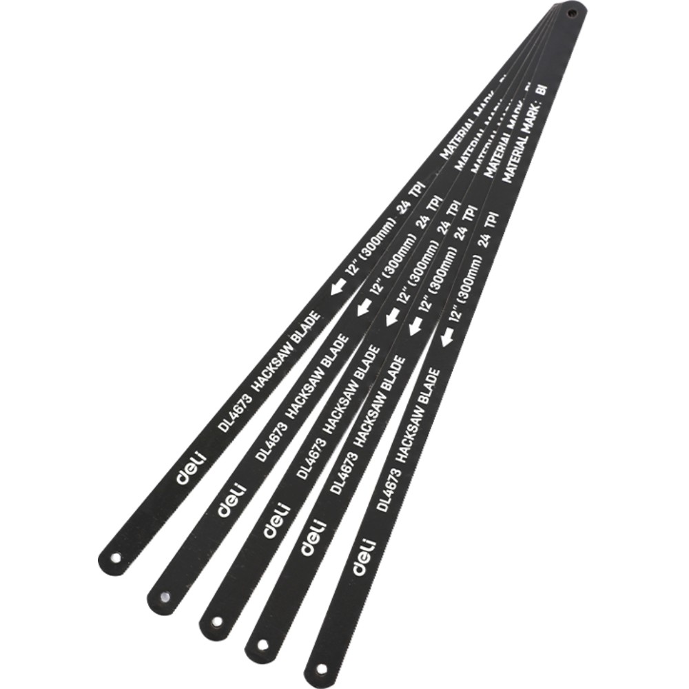 Набор полотен для ножовки Deli YS EDL4673, по металлу, 300 мм, 24TPI, 5 шт, черный
