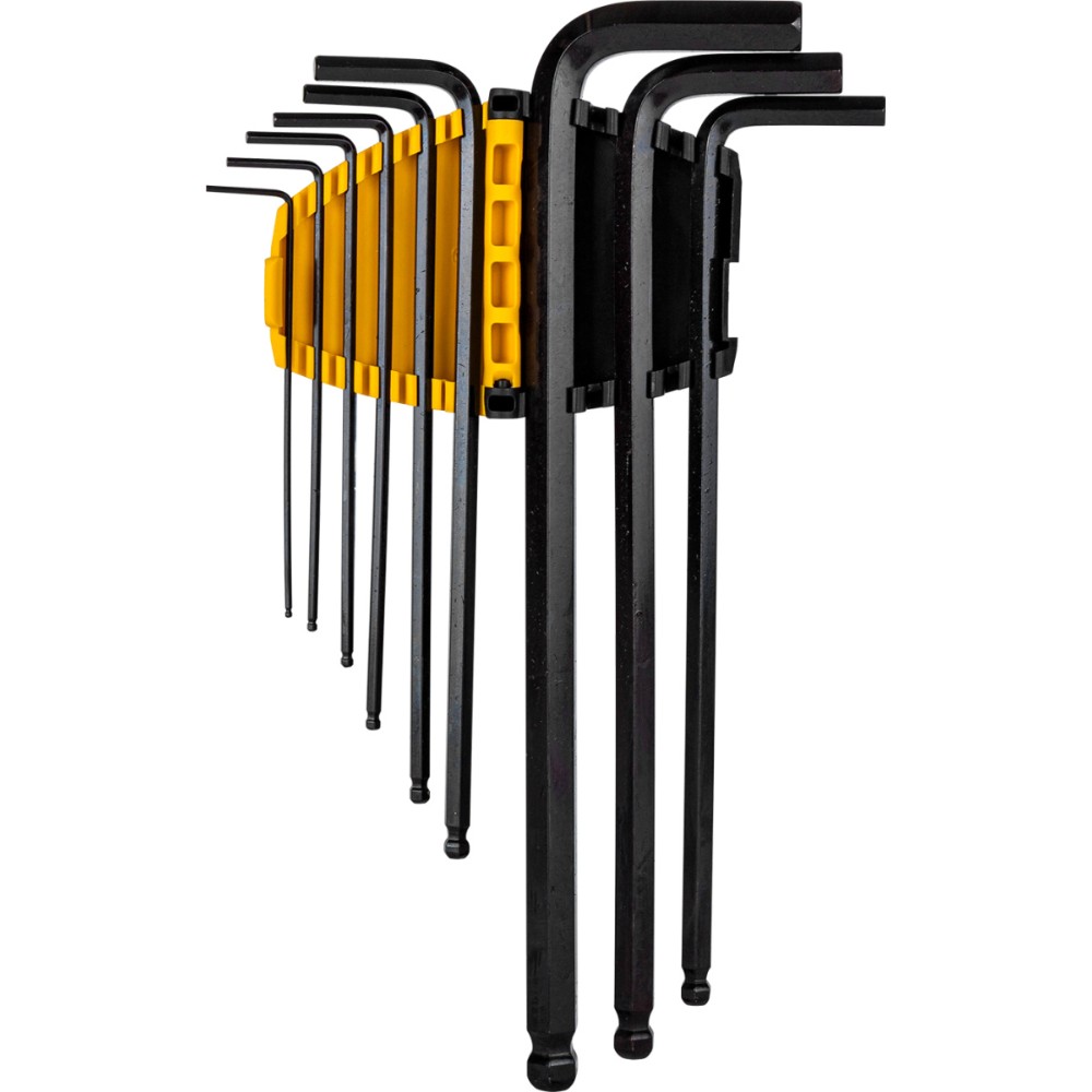 Набор ключей Г-образных Deli YS EDL232309H шестигранных, экстрадлинных, 1,5-10 мм, 9 шт., удлиненный, черный, блистер