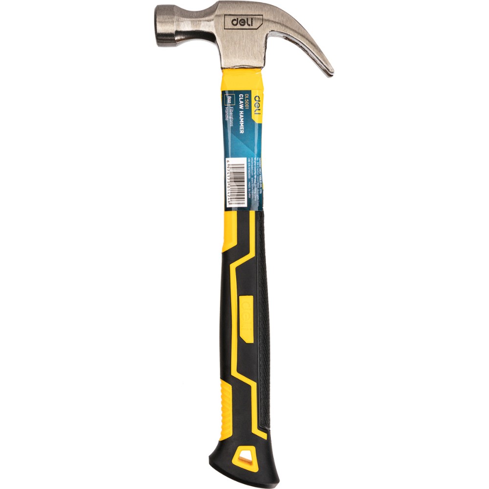 Молоток-гвоздодер Deli YS EDL5001, 0,25 кг, фибергласовая рукоятка