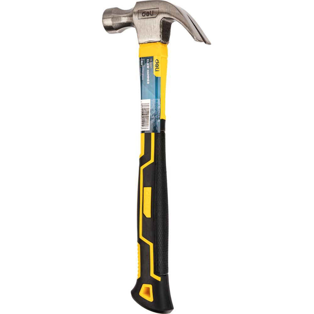 Молоток-гвоздодер Deli YS EDL5001, 0,25 кг, фибергласовая рукоятка