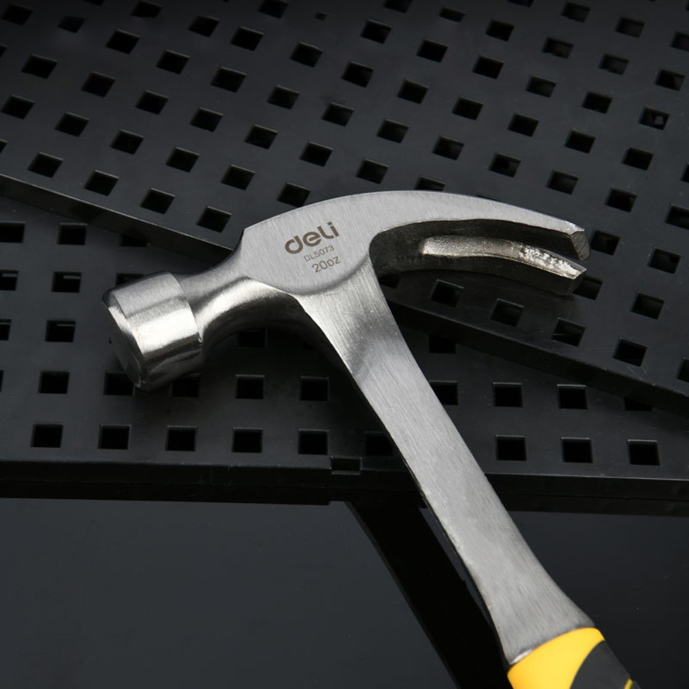 Молоток-гвоздодер Deli YS EDL5073, 0,55 кг, цельнокованный, фибергласовая рукоятка