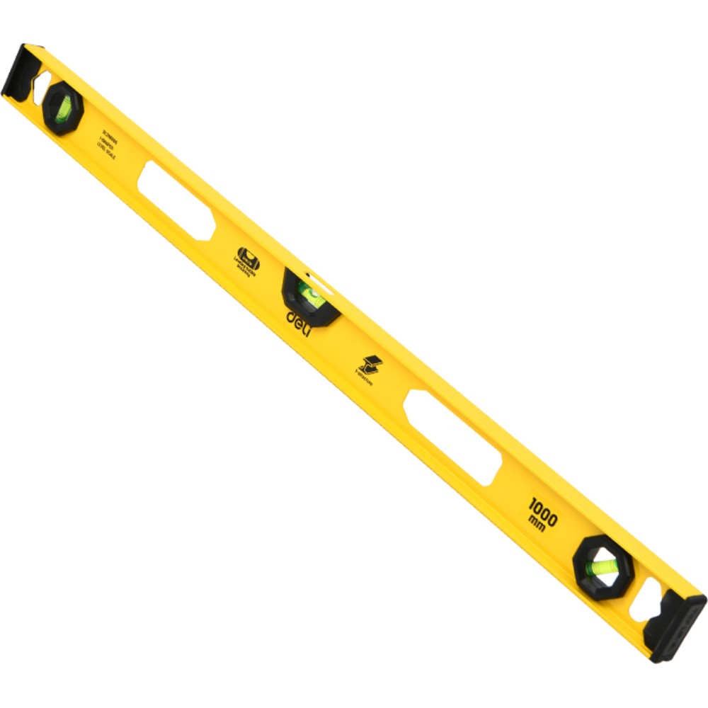 Уровень строительный Deli YS EDL291000G, 1000 мм, рельсовый