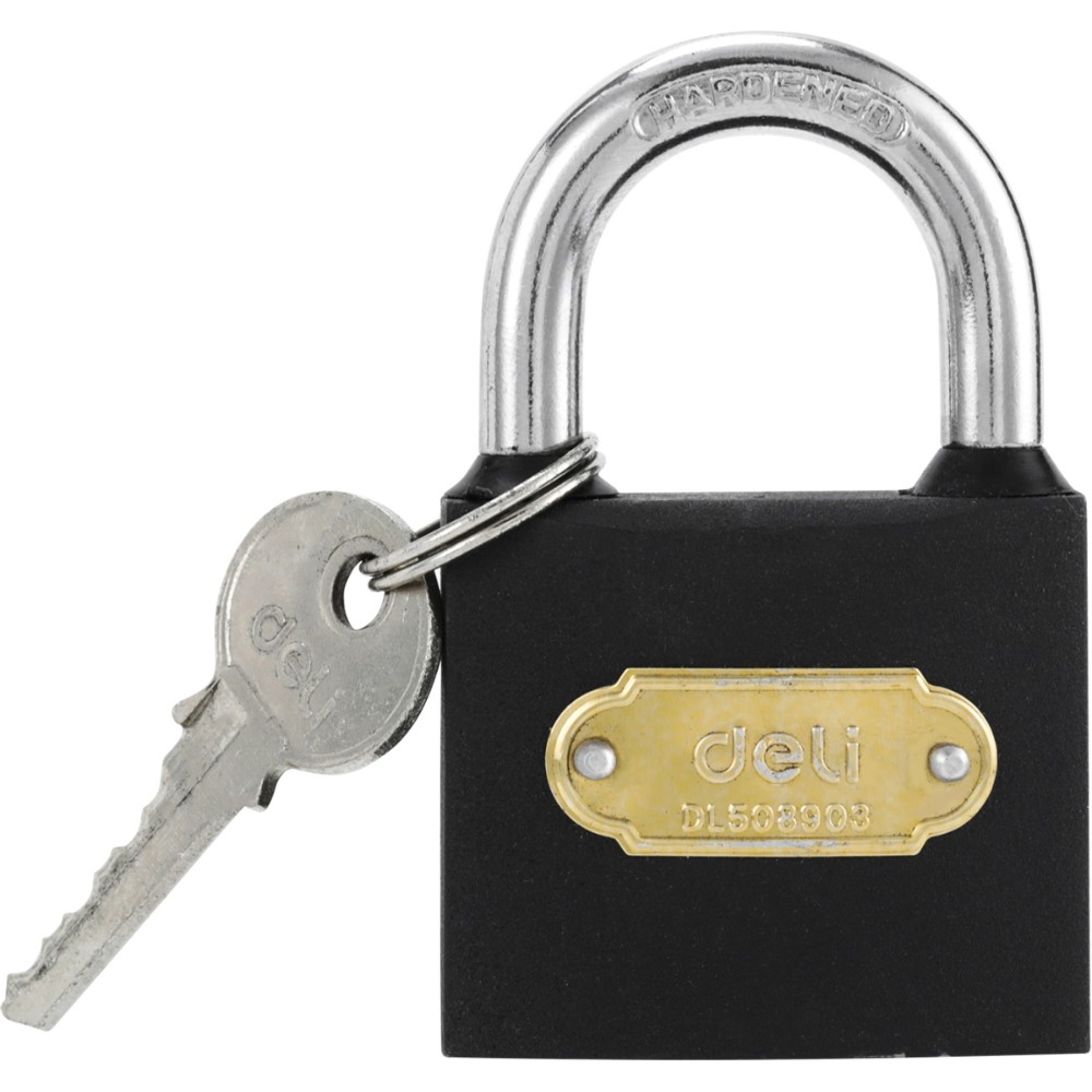 Замок навесной Deli YS EDL508903, 50 мм, автомат, 3 ключа, защита от влаги