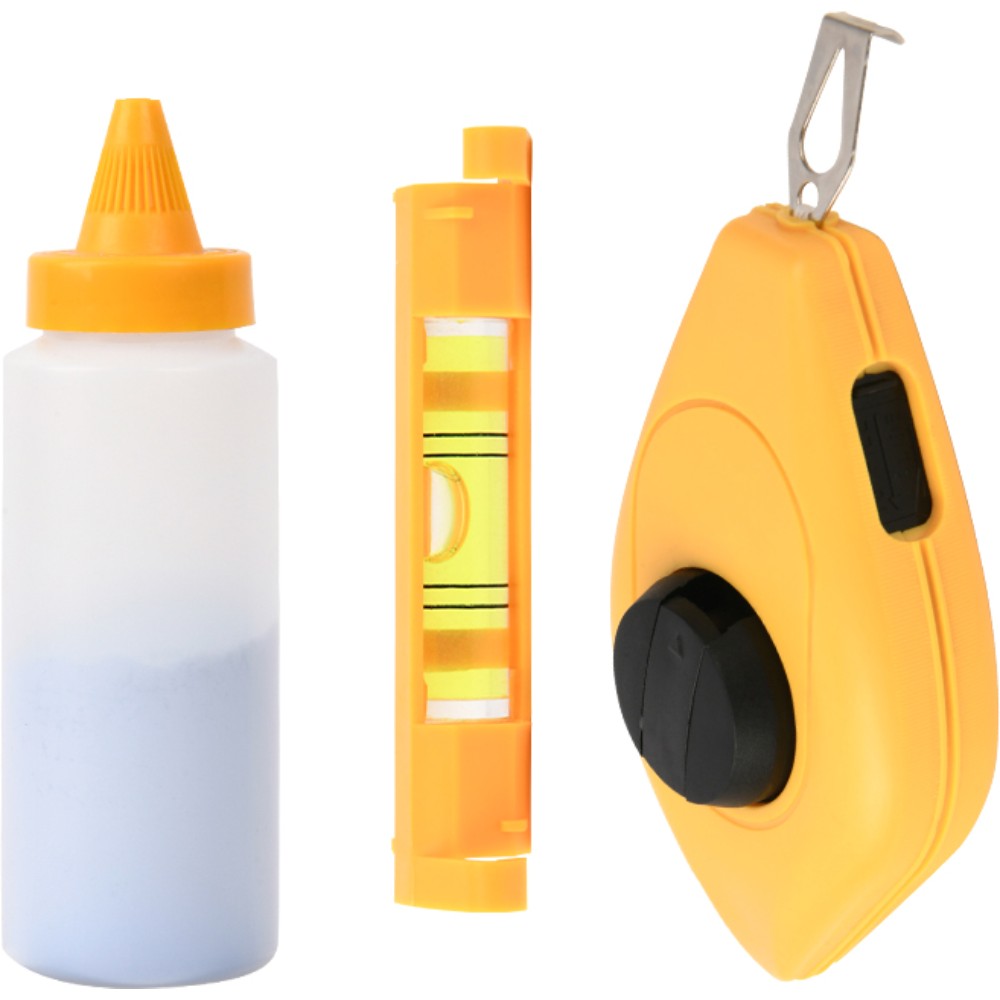 Шнур разметочный Deli YS EDL25, 30 м, мел, уровень