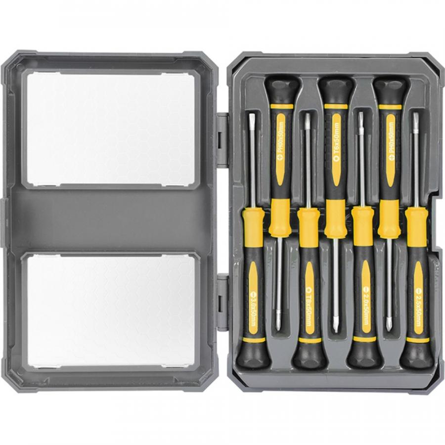 Набор прецизионных отверток Deli YS EDL241007 SL,PH, Torx, 7шт, кейс, черный, желтый