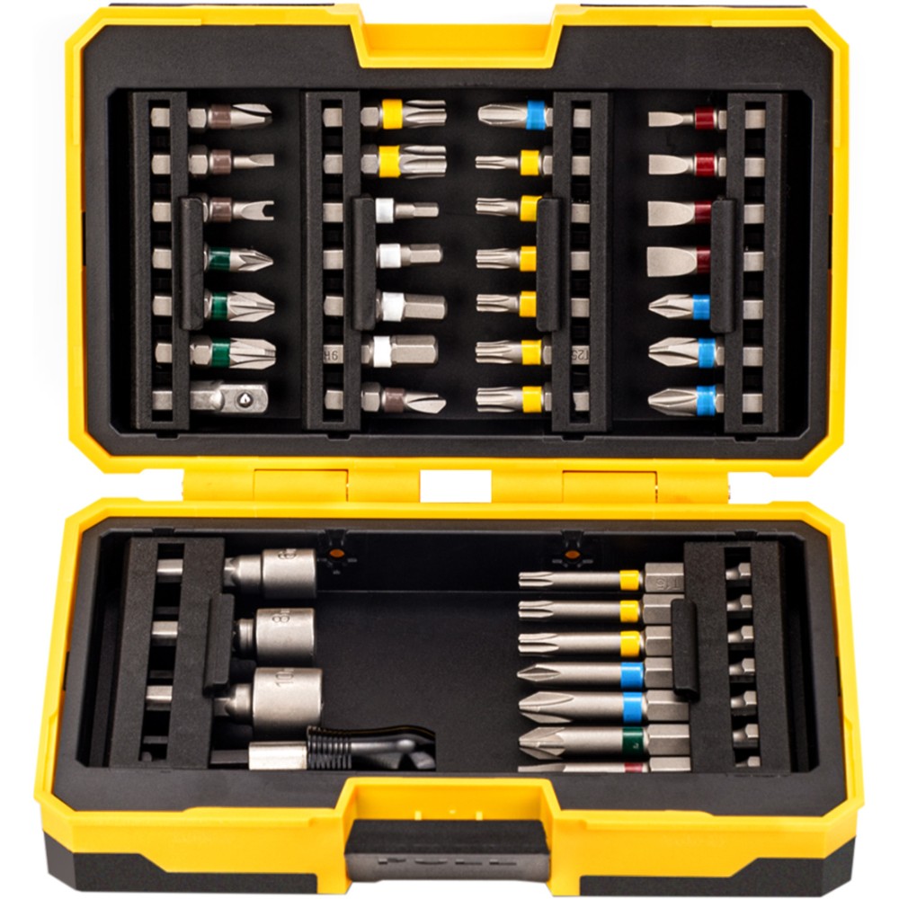 Отвертка Deli YS DL250039, с битами, 39 предметов, кейс, черный, желтый