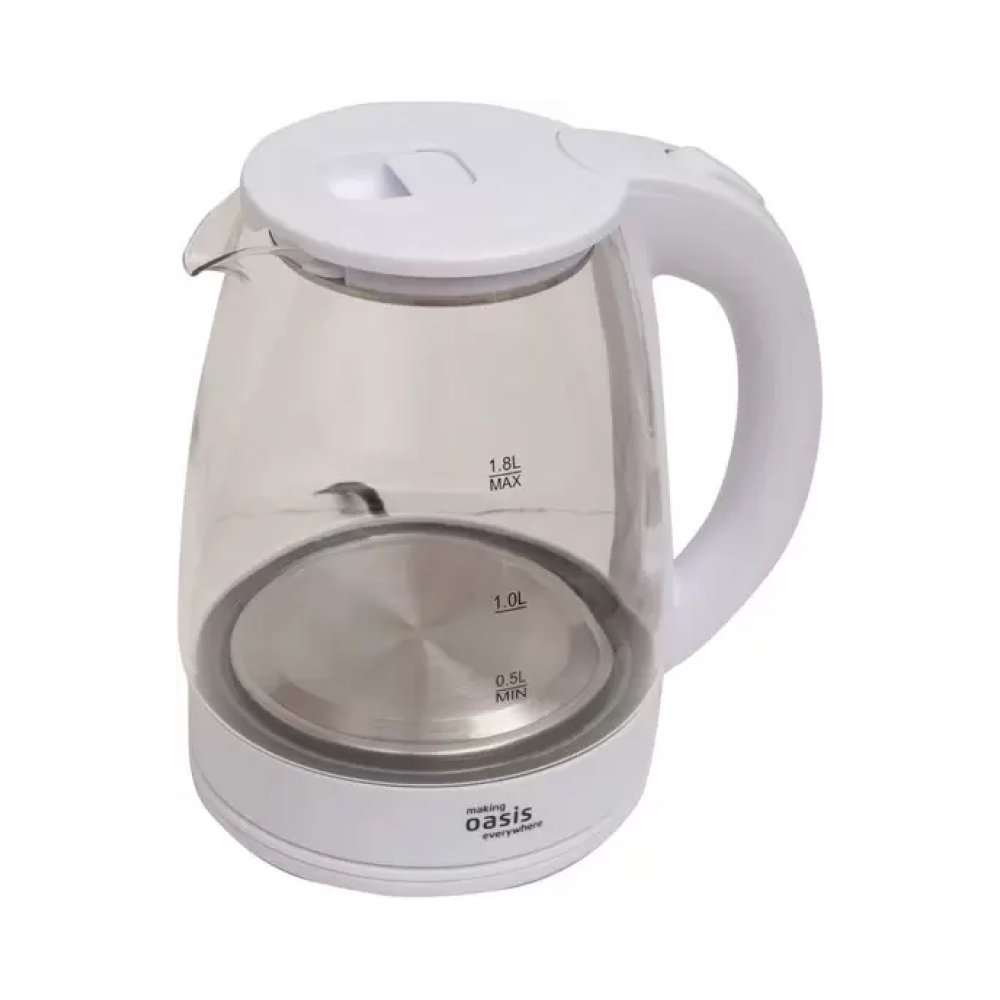 Электрочайник Oasis K-8GW, пластик, стекло, белый