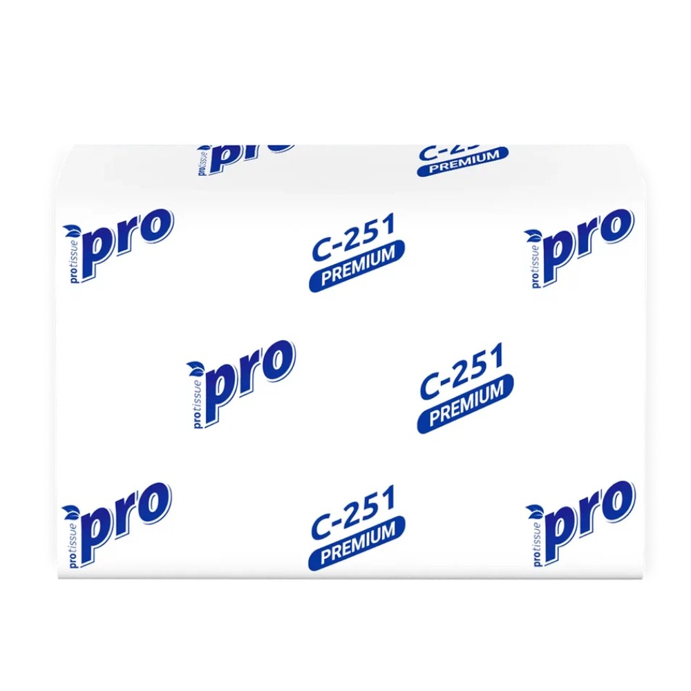 Салфетки бумажные PROtissue, 16х21см, 2 слоя, белый, 200 листов, 100% целлюлоза