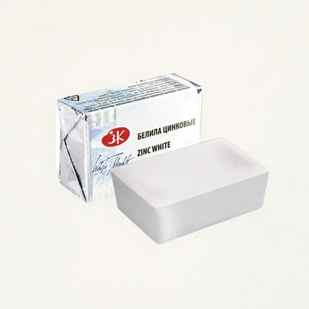 Краски акварельные Белые ночи, 100 белила цинковые, кювета