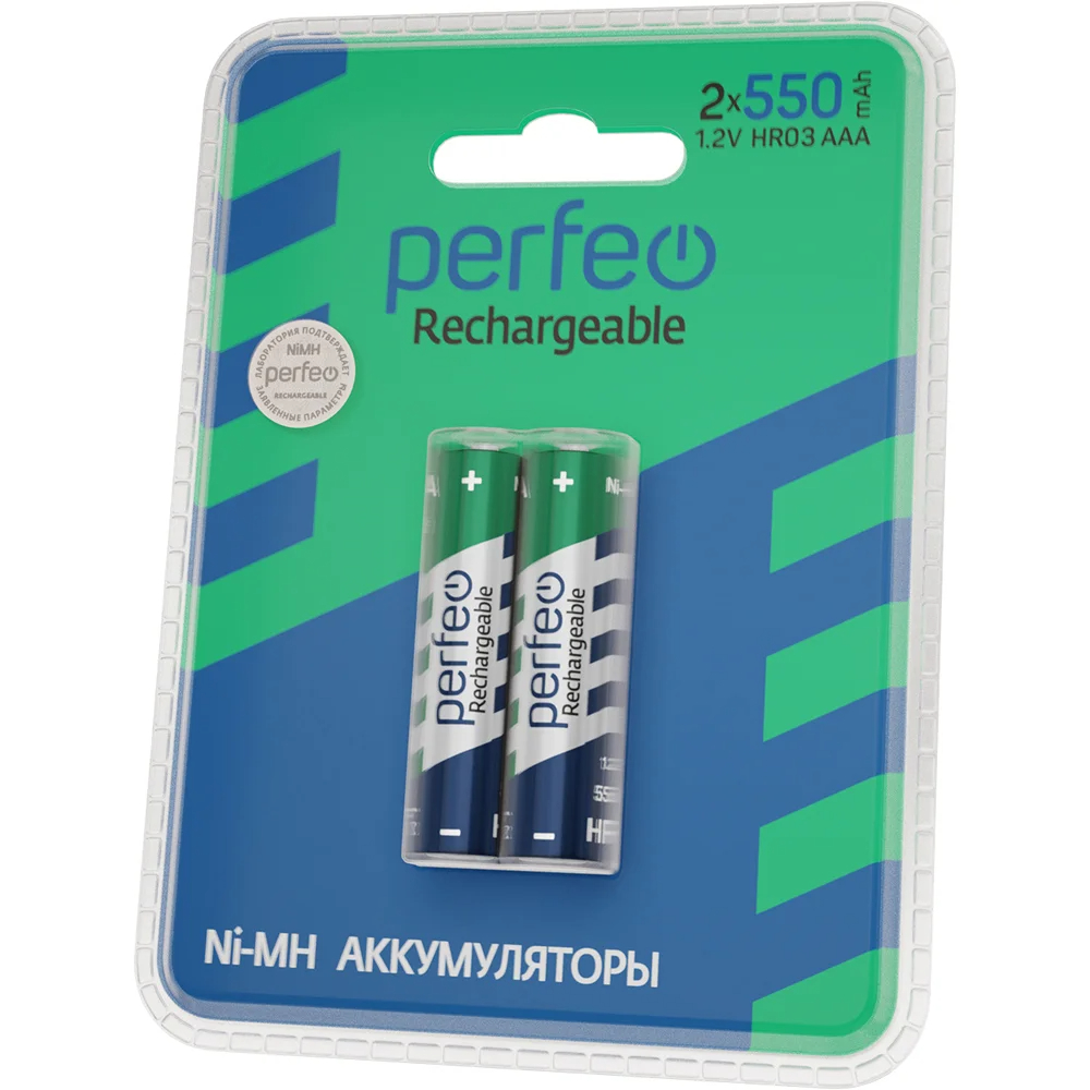 Аккумуляторные батарейки Perfeo AAA550mAh/2BL, 2 шт.