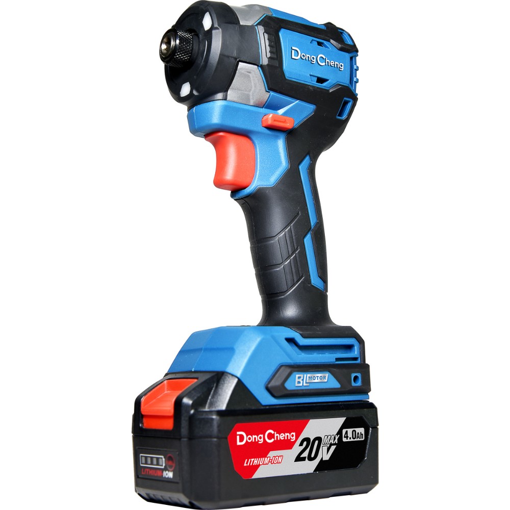 Аккумуляторный шуруповерт DongCheng DCPL208 (TYPE EM), 20 В, 208 Нм, 2 АКБ, 4 Ач, З/У 2 А