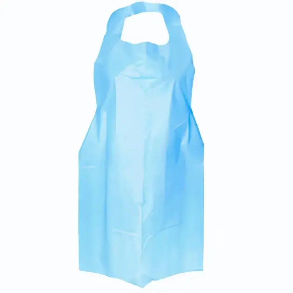 Фартук одноразовый п/э 80х140 см, 12 мкм, синий, 100шт/упак