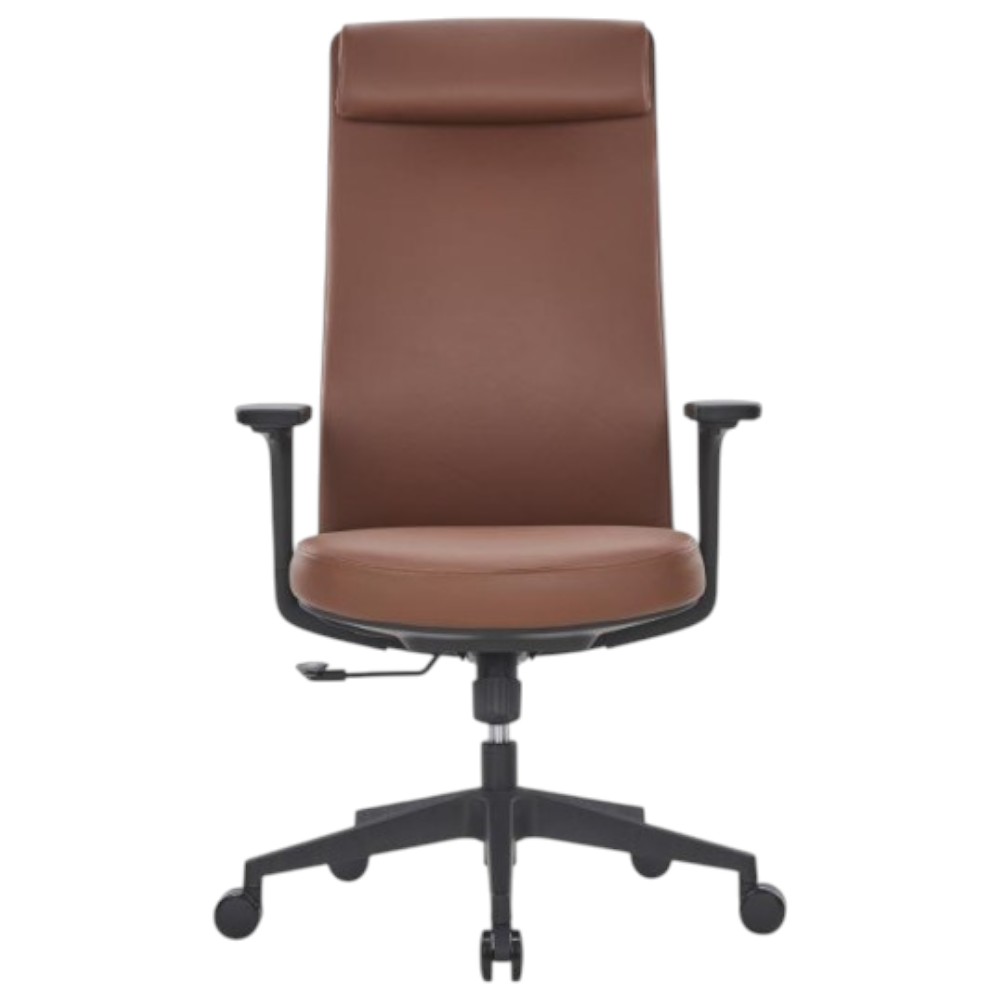 Кресло компьютерное SitZone CH-366A, натуральная кожа, алюминий, коричневый