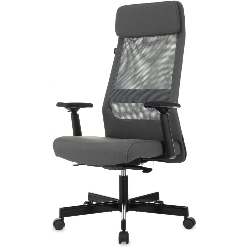 Кресло для руководителя Бюрократ T-995, ткань, сетка, серый, металл черный