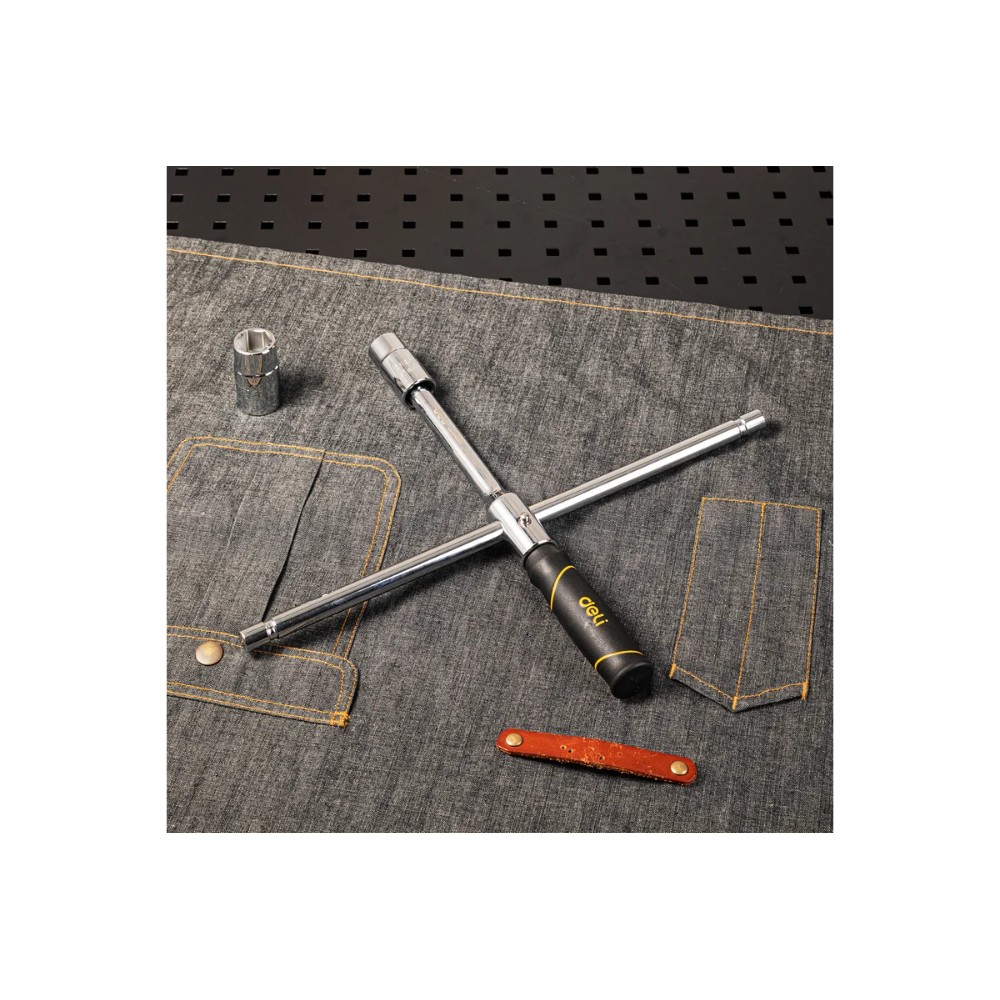 Ключ балонный крестообразный Deli YS EDL4416K, 17/19+21/23 мм, противоскользящая ручка